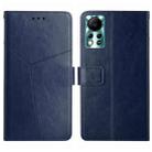 For Infinix Hot 11s NFC HT01 Y-shaped Pattern Flip Leather Phone Case(Blue) - 1