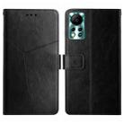 For Infinix Hot 11s NFC HT01 Y-shaped Pattern Flip Leather Phone Case(Black) - 1