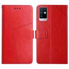 For Infinix Note 10 HT01 Y-shaped Pattern Flip Leather Phone Case(Red) - 1