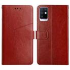 For Infinix Note 10 HT01 Y-shaped Pattern Flip Leather Phone Case(Brown) - 1