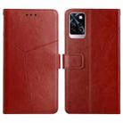 For Infinix Note 10 Pro HT01 Y-shaped Pattern Flip Leather Phone Case(Brown) - 1