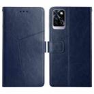 For Infinix Note 10 Pro HT01 Y-shaped Pattern Flip Leather Phone Case(Blue) - 1