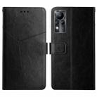 For Infinix Note 11 HT01 Y-shaped Pattern Flip Leather Phone Case(Black) - 1