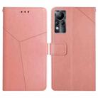 For Infinix Note 11 HT01 Y-shaped Pattern Flip Leather Phone Case(Pink) - 1