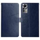 For Infinix Note 11 Pro HT01 Y-shaped Pattern Flip Leather Phone Case(Blue) - 1