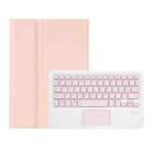 OP12-A Lambskin Texture Ultra-thin Bluetooth Keyboard Leather Case with Touchpad For OPPO Pad Air 10.4 inch(Pink) - 1