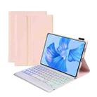 For Huawei MatePad Pro 11 2022 AHW12-BS Detachable Backlight Bluetooth Keyboard Tablet Leather Case(Pink) - 1
