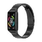 For Huawei Band 6 / Honor Band 6 Mijobs Bamboo Stainless Steel Metal Watch Band(Black) - 1