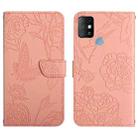 For Infinix Hot 10 HT03 Skin Feel Butterfly Embossed Flip Leather Phone Case(Pink) - 1