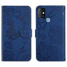 For Infinix Hot 10 HT03 Skin Feel Butterfly Embossed Flip Leather Phone Case(Blue) - 1