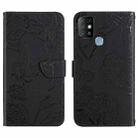 For Infinix Hot 10 HT03 Skin Feel Butterfly Embossed Flip Leather Phone Case(Black) - 1