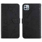 For Infinix Hot 10i/Smart 5 Pro HT03 Skin Feel Butterfly Embossed Flip Leather Phone Case(Black) - 1