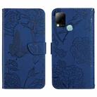 For Infinix Hot 10s/10T HT03 Skin Feel Butterfly Embossed Flip Leather Phone Case(Blue) - 1