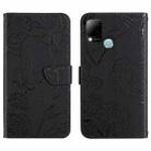 For Infinix Hot 10s/10T HT03 Skin Feel Butterfly Embossed Flip Leather Phone Case(Black) - 1