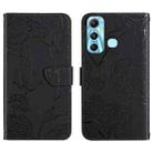 For Infinix Hot 11 HT03 Skin Feel Butterfly Embossed Flip Leather Phone Case(Black) - 1