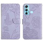 For Infinix Hot 11 HT03 Skin Feel Butterfly Embossed Flip Leather Phone Case(Purple) - 1
