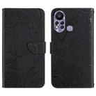 For Infinix Hot 11s HT03 Skin Feel Butterfly Embossed Flip Leather Phone Case(Black) - 1