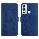 For Infinix Hot 12i HT03 Skin Feel Butterfly Embossed Flip Leather Phone Case(Blue) - 1