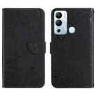 For Infinix Hot 12i HT03 Skin Feel Butterfly Embossed Flip Leather Phone Case(Black) - 1