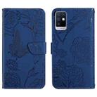 For Infinix Note 10 HT03 Skin Feel Butterfly Embossed Flip Leather Phone Case(Blue) - 1