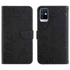 For Infinix Note 10 HT03 Skin Feel Butterfly Embossed Flip Leather Phone Case(Black) - 1