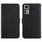 For Infinix Note 11 Pro HT03 Skin Feel Butterfly Embossed Flip Leather Phone Case(Black) - 1