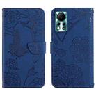 For Infinix Hot 11s NFC HT03 Skin Feel Butterfly Embossed Flip Leather Phone Case(Blue) - 1