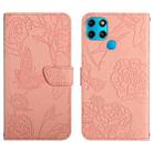 For Infinix Smart 6 HT03 Skin Feel Butterfly Embossed Flip Leather Phone Case(Pink) - 1