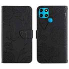 For Infinix Smart 6 HT03 Skin Feel Butterfly Embossed Flip Leather Phone Case(Black) - 1