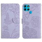 For Infinix Smart 6 HT03 Skin Feel Butterfly Embossed Flip Leather Phone Case(Purple) - 1