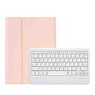 OP12-B Lambskin Texture Ultra-thin Bluetooth Keyboard Leather Case For OPPO Pad Air 10.4 inch(Pink) - 1