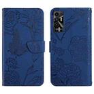 For Tecno Pova 2 HT03 Skin Feel Butterfly Embossed Flip Leather Phone Case(Blue) - 1