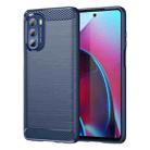 For Motorola Moto G Stylus 5G 2022 Brushed Texture Carbon Fiber TPU Phone Case(Blue) - 1