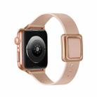 Magnetic Rose Gold Square Buckle Watch Band For Apple Watch Ultra 49mm&Watch Ultra 2 49mm / Series 9&8&7 45mm / SE 3&SE 2&6&SE&5&4 44mm / 3&2&1 42mm(Pink) - 1