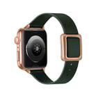 Magnetic Rose Gold Square Buckle Watch Band For Apple Watch Ultra 49mm&Watch Ultra 2 49mm / Series 9&8&7 45mm / SE 3&SE 2&6&SE&5&4 44mm / 3&2&1 42mm(Fir Green) - 1