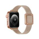 Magnetic Rose Gold Square Buckle Watch Band For Apple Watch Ultra 49mm&Watch Ultra 2 49mm / Series 9&8&7 45mm / SE 3&SE 2&6&SE&5&4 44mm / 3&2&1 42mm(Apricot) - 1