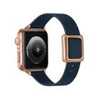 Magnetic Rose Gold Square Buckle Watch Band For Apple Watch Series 9&8&7 41mm / SE 3&SE 2&6&SE&5&4 40mm / 3&2&1 38mm(Midnight Blue) - 1