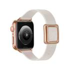 Magnetic Rose Gold Square Buckle Watch Band For Apple Watch Series 9&8&7 41mm / SE 3&SE 2&6&SE&5&4 40mm / 3&2&1 38mm(Starlight) - 1