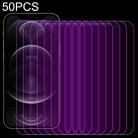 For iPhone 12 / 12 Pro 50pcs Purple Light Eye Protection Tempered Glass Film - 1