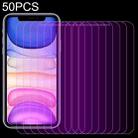 For iPhone 11 / XR 50pcs Purple Light Eye Protection Tempered Glass Film - 1