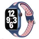 Water Drop Silicone Watch Band For Apple Watch Ultra 49mm / Series 8&7 45mm / SE 2&6&SE&5&4 44mm / 3&2&1 42mm(Sea Blue and Pink) - 1