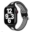 Water Drop Silicone Watch Band For Apple Watch Ultra 49mm&Watch Ultra 2 49mm / Series 9&8&7 45mm / SE 3&SE 2&6&SE&5&4 44mm / 3&2&1 42mm(Black and Cold Grey) - 1