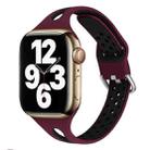 Water Drop Silicone Watch Band For Apple Watch Series 9&8&7 41mm / SE 3&SE 2&6&SE&5&4 40mm / 3&2&1 38mm(Wine Red and Black) - 1