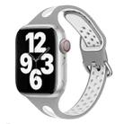 Water Drop Silicone Watch Band For Apple Watch Series 8&7 41mm / SE 2&6&SE&5&4 40mm / 3&2&1 38mm(Cold Silver and White) - 1