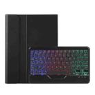 OP12-BS Lambskin Texture Ultra-thin Bluetooth Keyboard Leather Case with Backlight For OPPO Pad Air 10.4 inch(Black) - 1