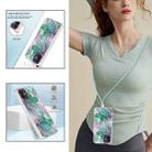 For iPhone 12 / 12 Pro 2.0mm Airbag Shockproof TPU Phone Case with Lanyard(Ink Green Marble) - 4