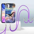 For iPhone 11 2.0mm Airbag Shockproof TPU Phone Case with Lanyard (Whale) - 1