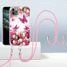 For iPhone 11 Pro 2.0mm Airbag Shockproof TPU Phone Casewith Lanyard (Dancing Butterflies) - 1