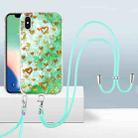 For iPhone X / XS 2.0mm Airbag Shockproof TPU Phone Case with Lanyard(Gold Heart) - 1