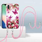 For iPhone X / XS 2.0mm Airbag Shockproof TPU Phone Case with Lanyard(Dancing Butterflies) - 1